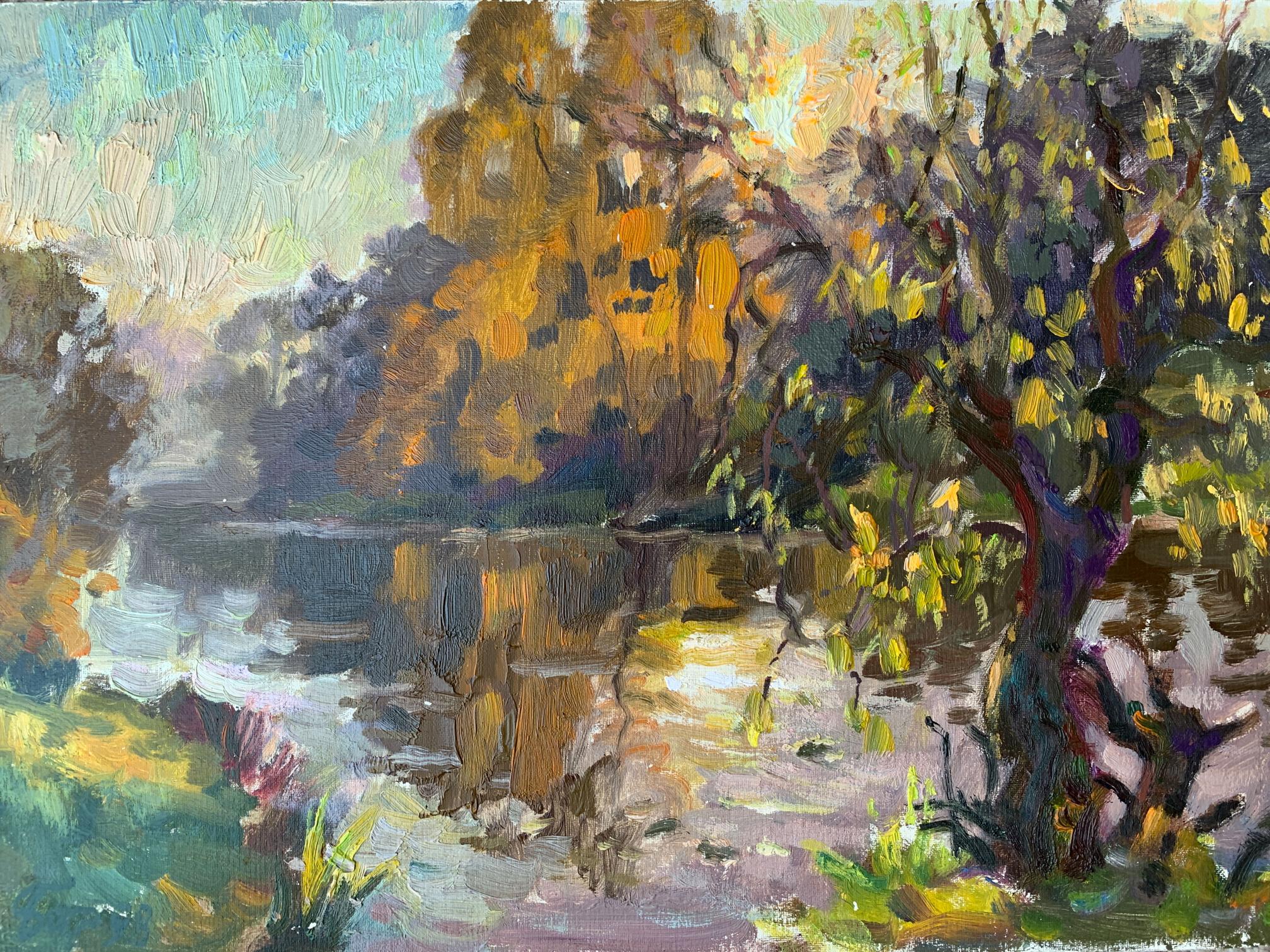 Oil painting Evening landscape Vladimir Batrakov