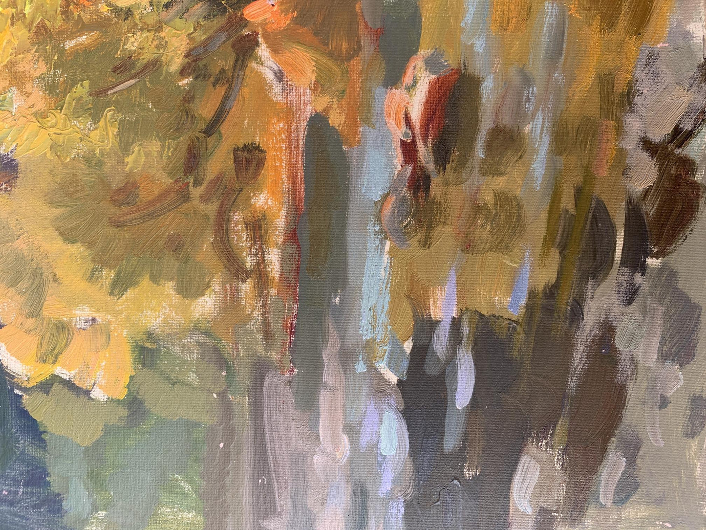 Oil painting Walk in the autumn forest Batrakov Vladimir Grigorievich