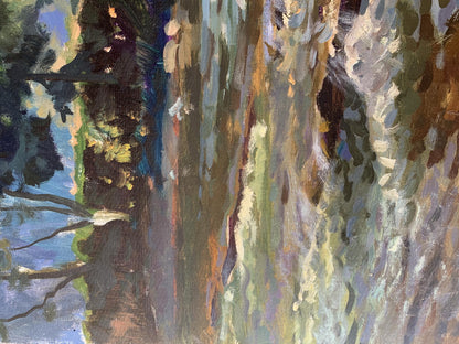 Oil painting River walk Batrakov Vladimir Grigorievich