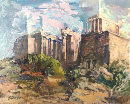 Oil painting Near the Acropolis Batrakov Vladimir Grigorievich