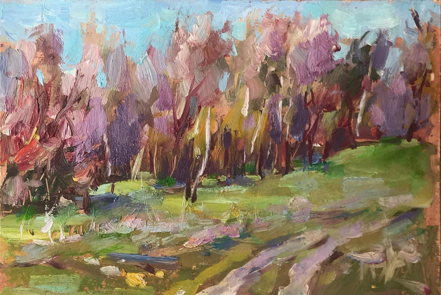 Oil painting Walk in the woods Kuzeminsky Nikolay Borisovich