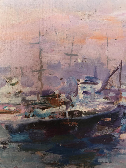 Oil painting Yacht club Kuzeminsky Nikolay Borisovich