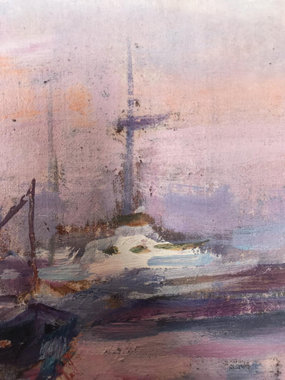 Oil painting Yacht club Kuzeminsky Nikolay Borisovich