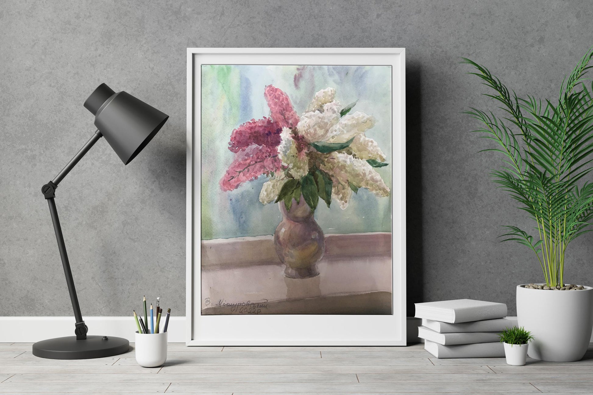 Watercolor painting Bouquet of flowers 