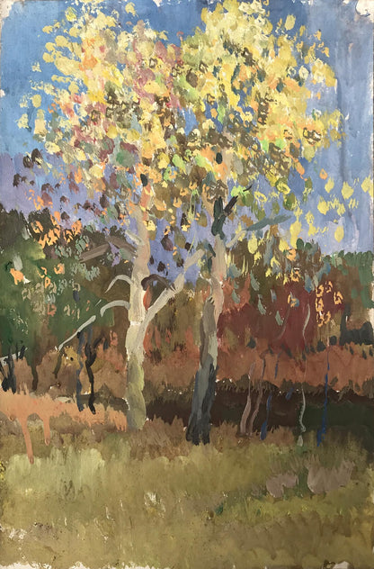 Oil painting Two birches Unknown artist