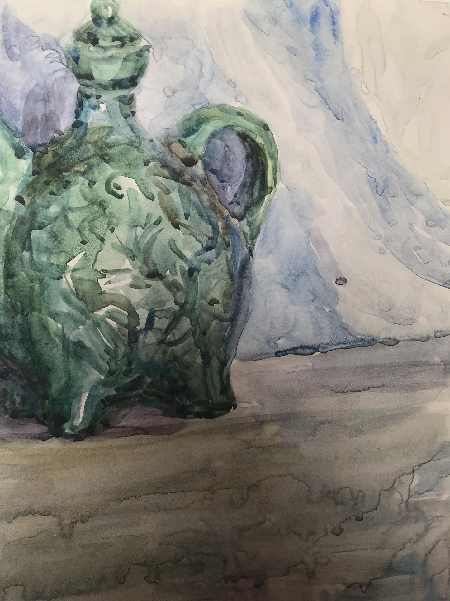 Watercolor painting A tea set Unknown artist