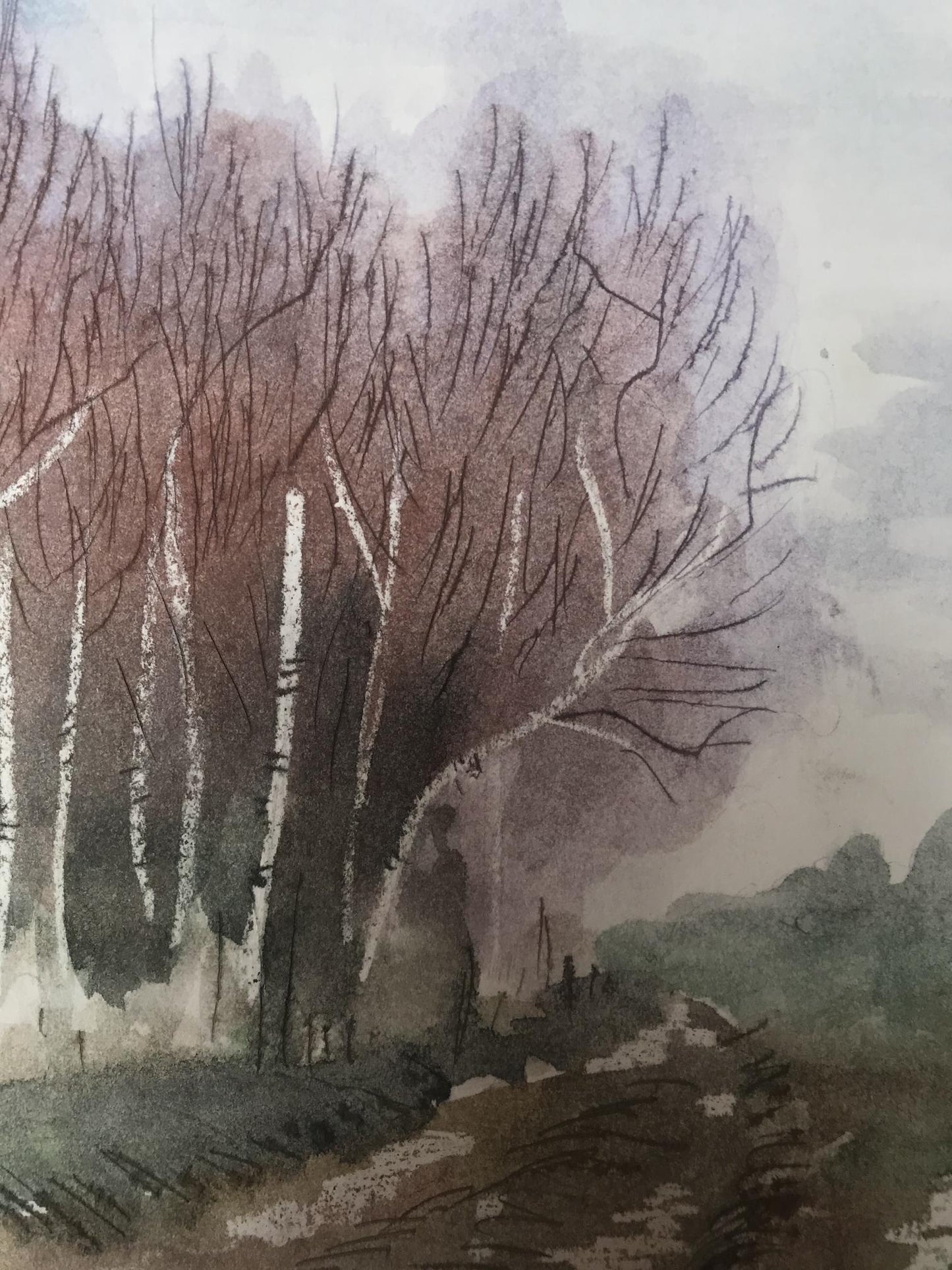 Watercolor painting Autumn came Unknown artist