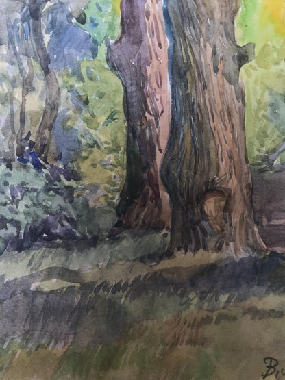 Watercolor painting Once upon a time in the forest Wihyrovskii Victor