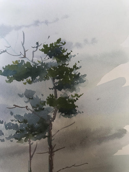 Watercolor painting After the rain Unknown artist