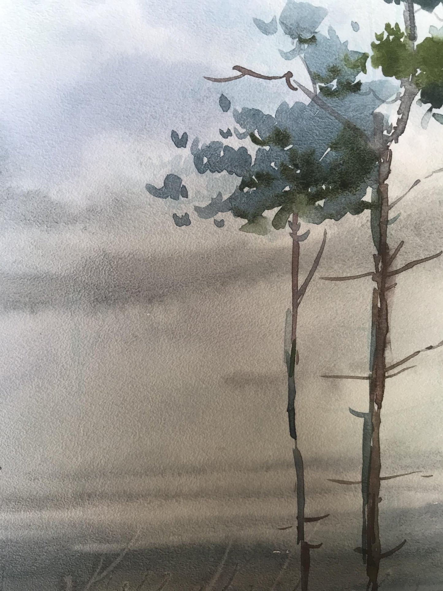 Watercolor painting After the rain Unknown artist