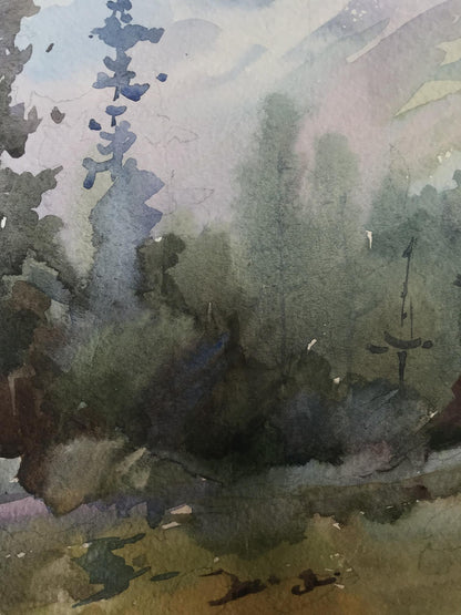 Watercolor painting Holidays in the mountains Unknown artist