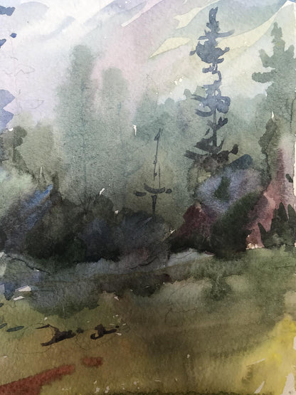 Watercolor painting Holidays in the mountains Unknown artist