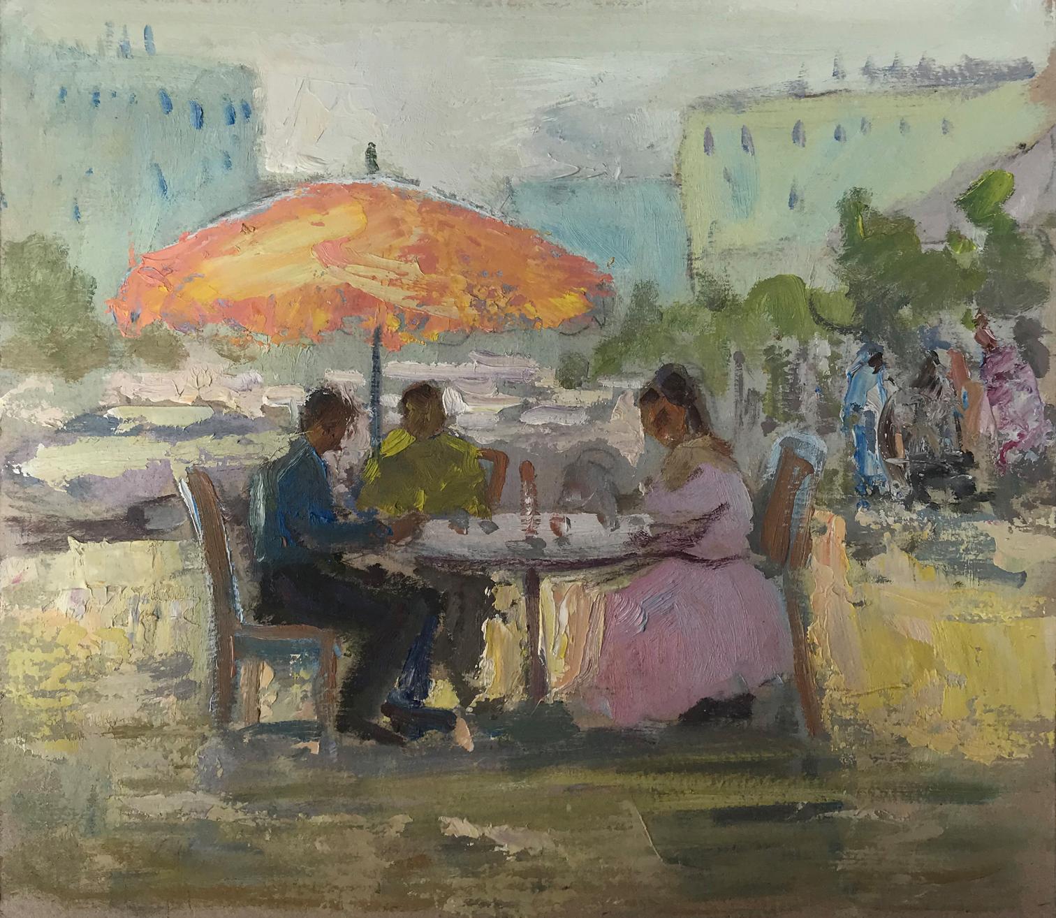 Oil painting In the cafe Unknown artist
