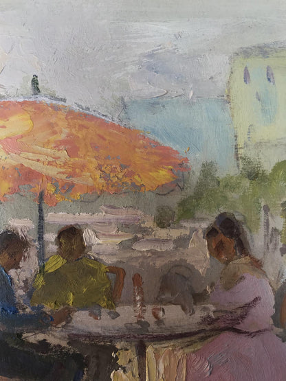 Oil painting In the cafe Unknown artist