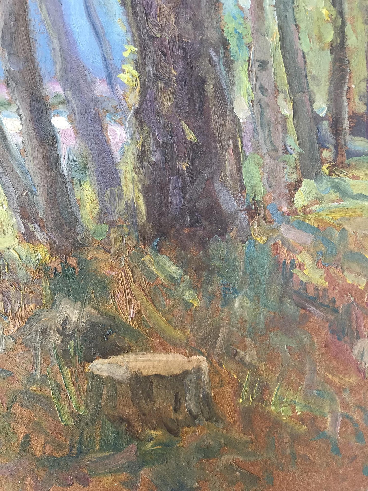 Oil painting Walk in the woods Unknown artist