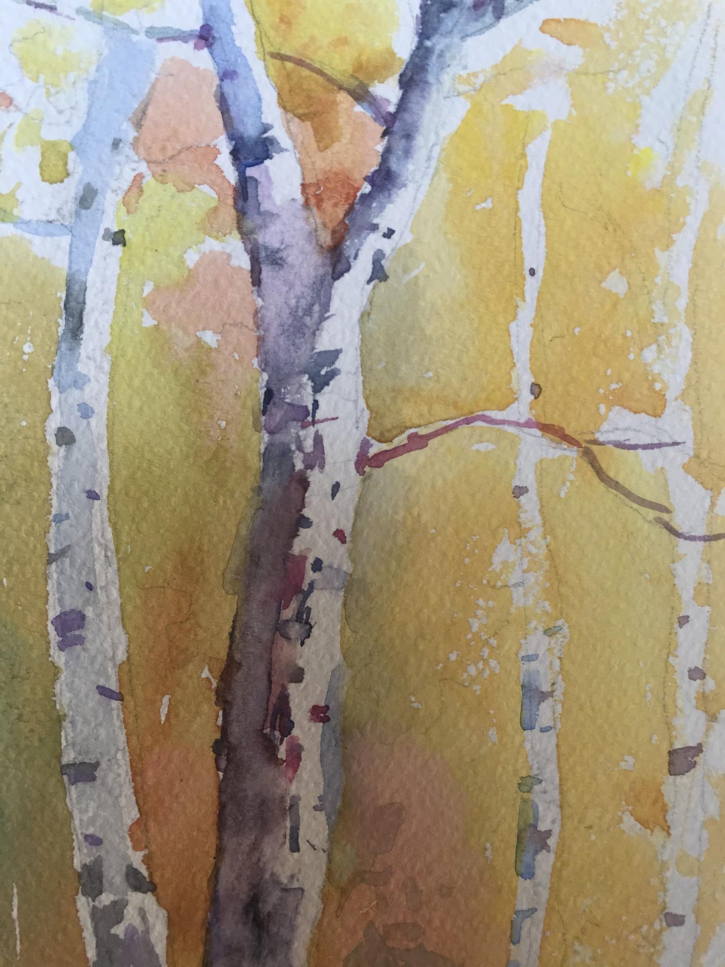 Watercolor painting Birch forest Unknown artist