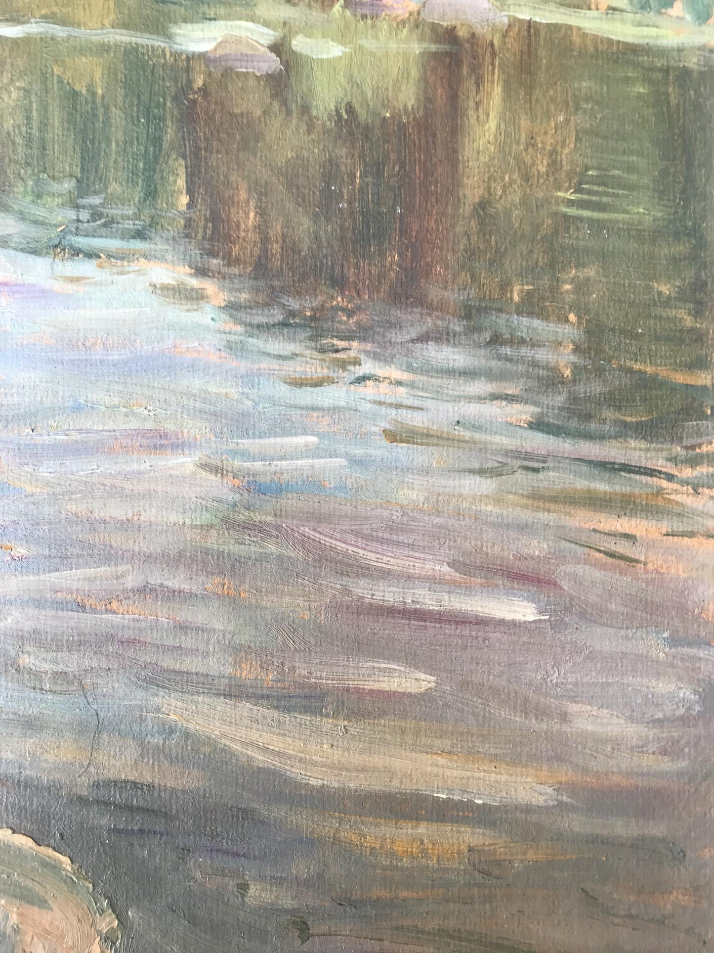 Oil painting River in the forest Unknown artist