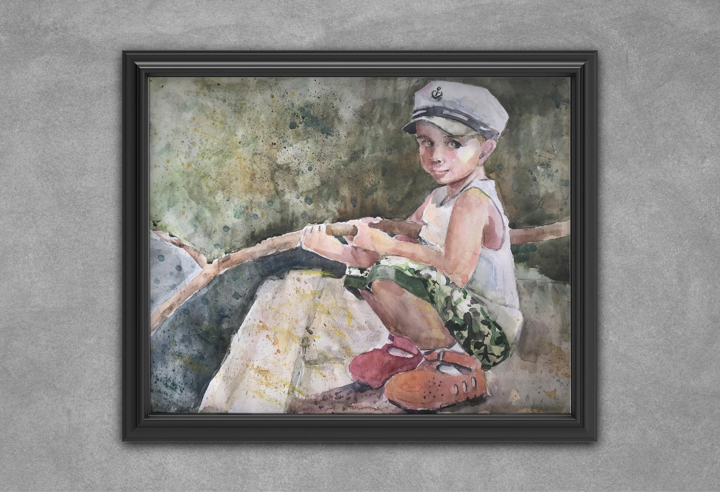 Watercolor painting Young sailor Unknown artist