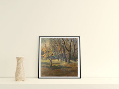 Oil painting Autumn forest Unknown artist