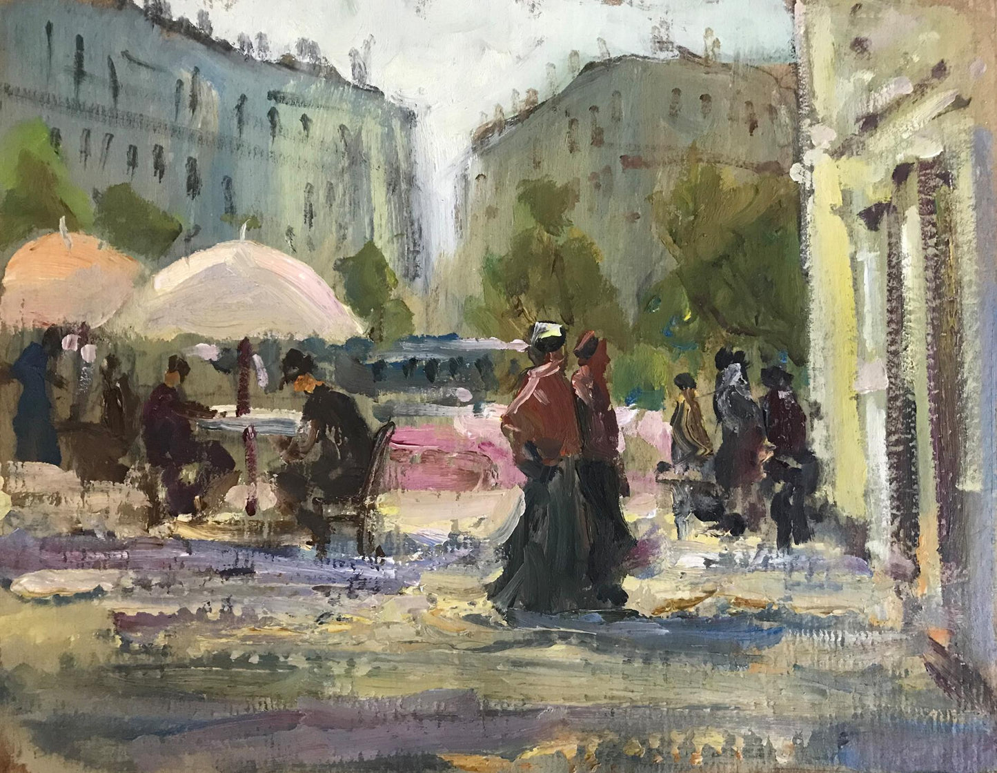 Tempera painting European city Unknown artist