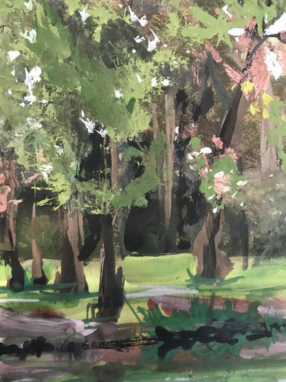 Oil painting City Park Nesterova A.