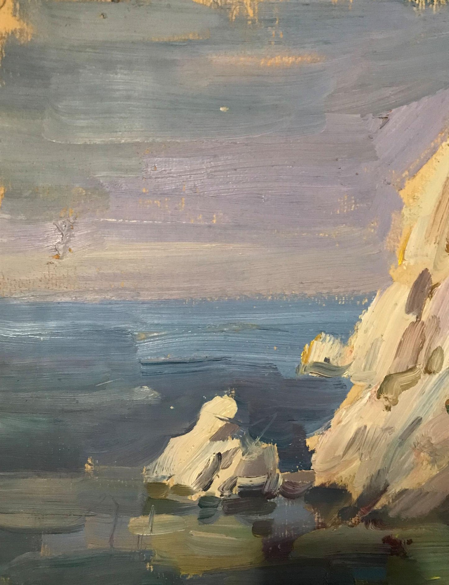 Oil painting Rocky coast Unknown artist