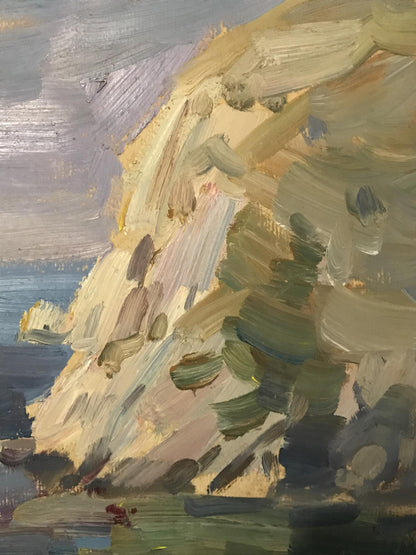 Oil painting Rocky coast Unknown artist