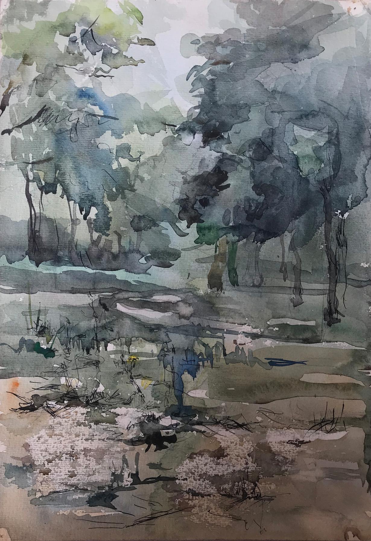 Watercolor painting In the dense forest Unknown artist