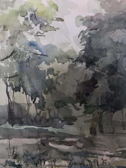 Watercolor painting In the dense forest Unknown artist