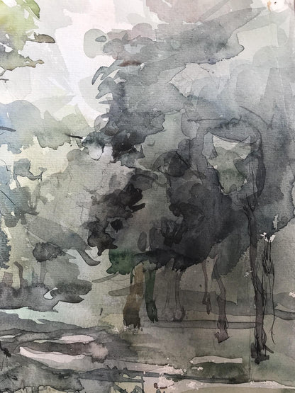 Watercolor painting In the dense forest Unknown artist