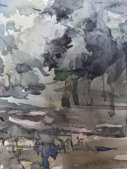 Watercolor painting In the dense forest Unknown artist