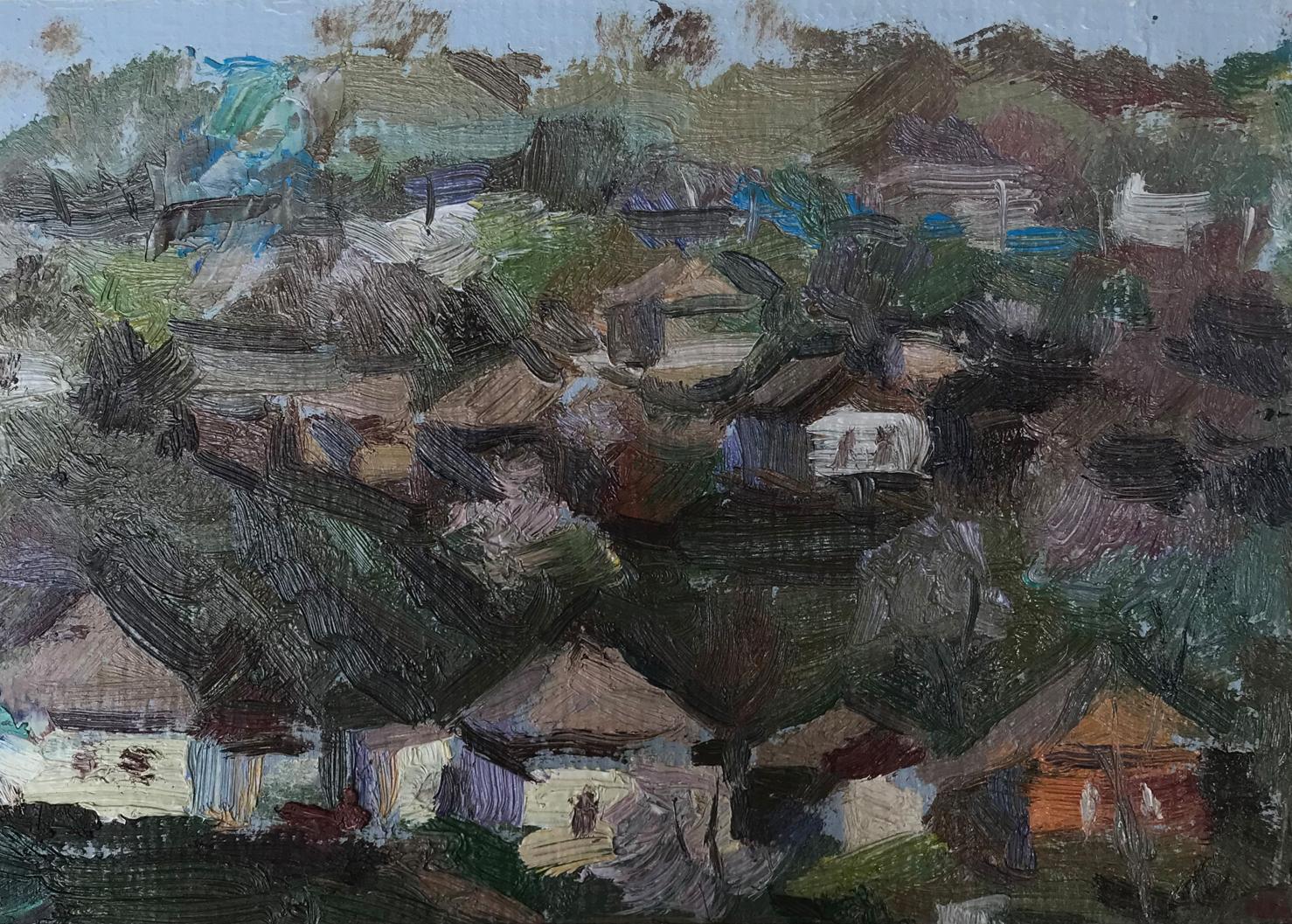 Oil painting Rural landscape Unknown artist