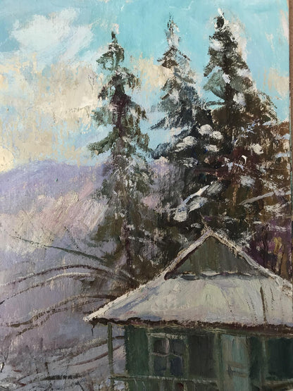 Oil painting Winter in Yaremche Wihyrovskii Victor