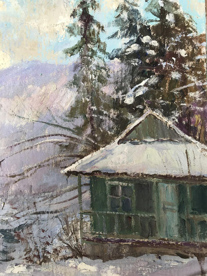 Oil painting Winter in Yaremche Wihyrovskii Victor