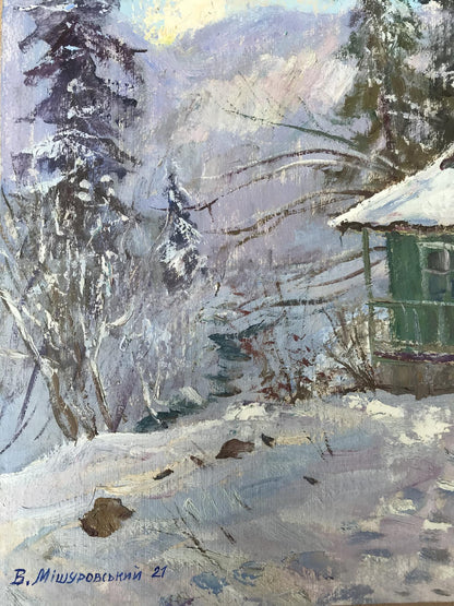 Oil painting Winter in Yaremche Wihyrovskii Victor