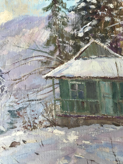 Oil painting Winter in Yaremche Wihyrovskii Victor