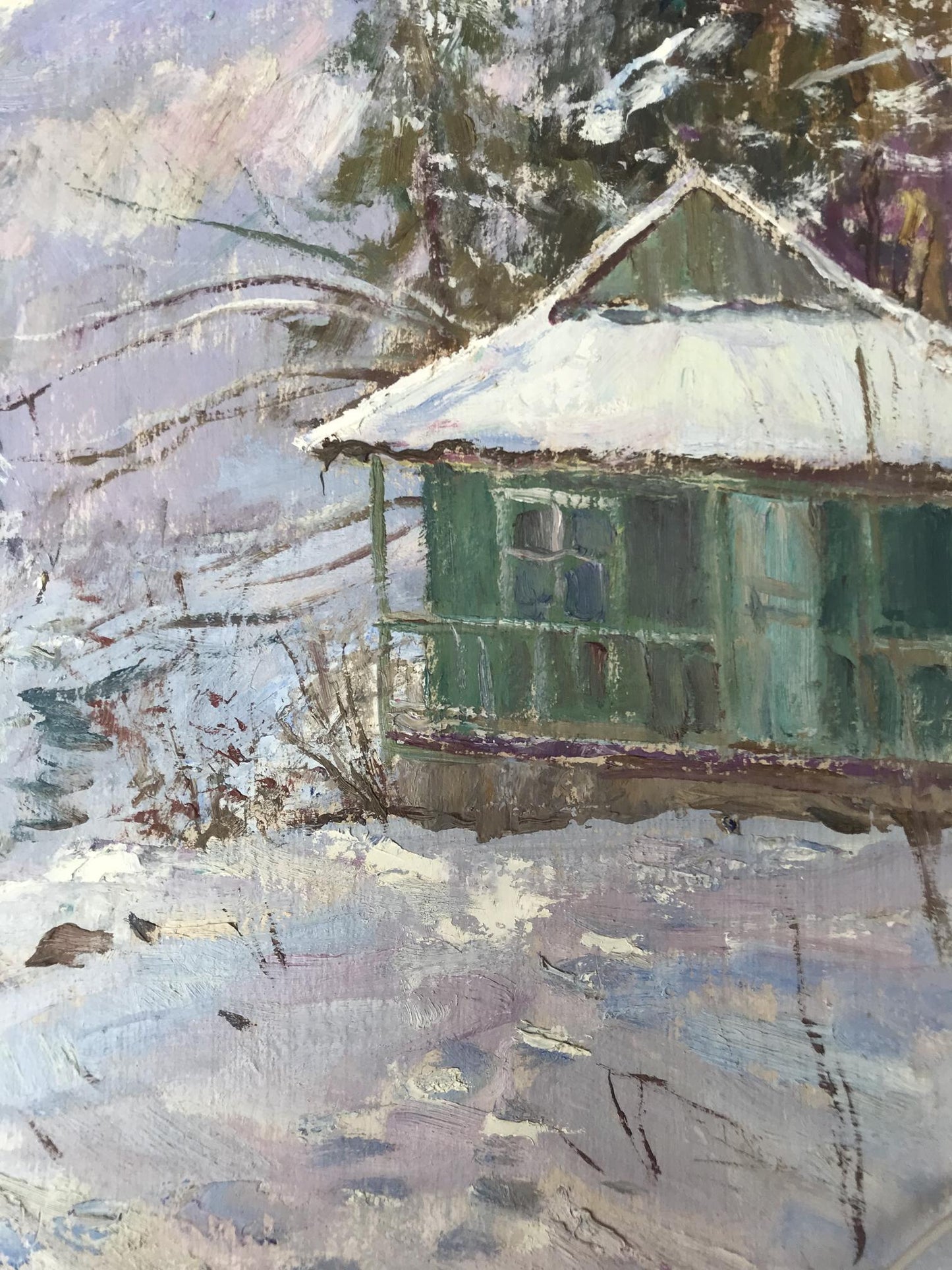 Oil painting Winter in Yaremche Wihyrovskii Victor