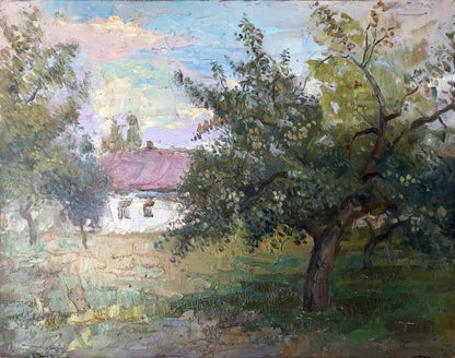 Oil painting Apple tree in Shevchenkove Wihyrovskii Victor