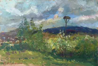 Oil painting Spring in Gorodishe Wihyrovskii Victor