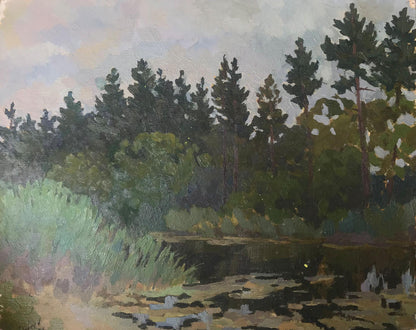 Oil painting Fishing Peter Dobrev