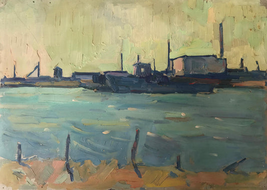 Oil painting Genichesk Strait Peter Dobrev
