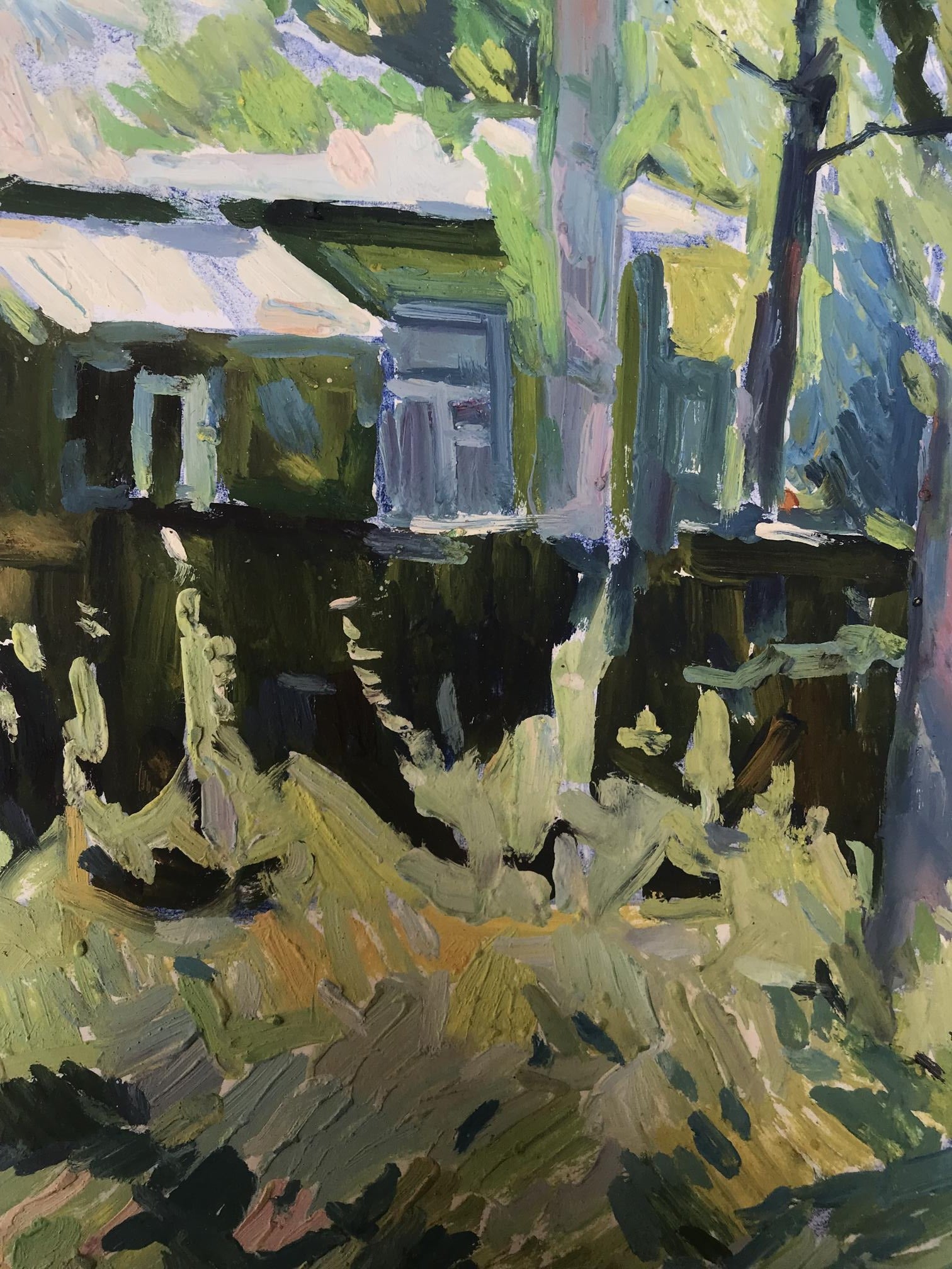 Oil painting by Peter Dobrev: "House in the Forest"