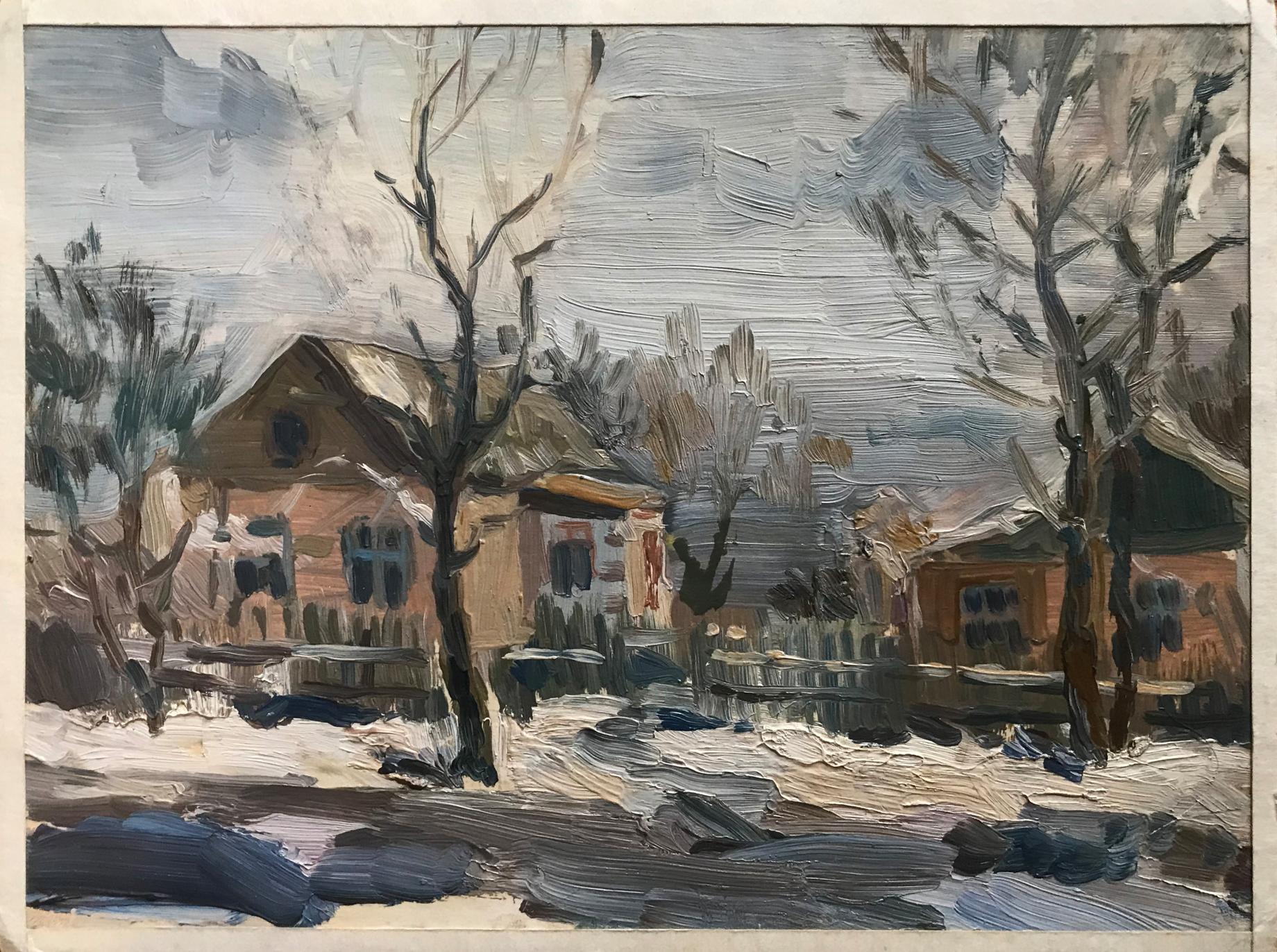 Oil painting Winter morning Unknown artist