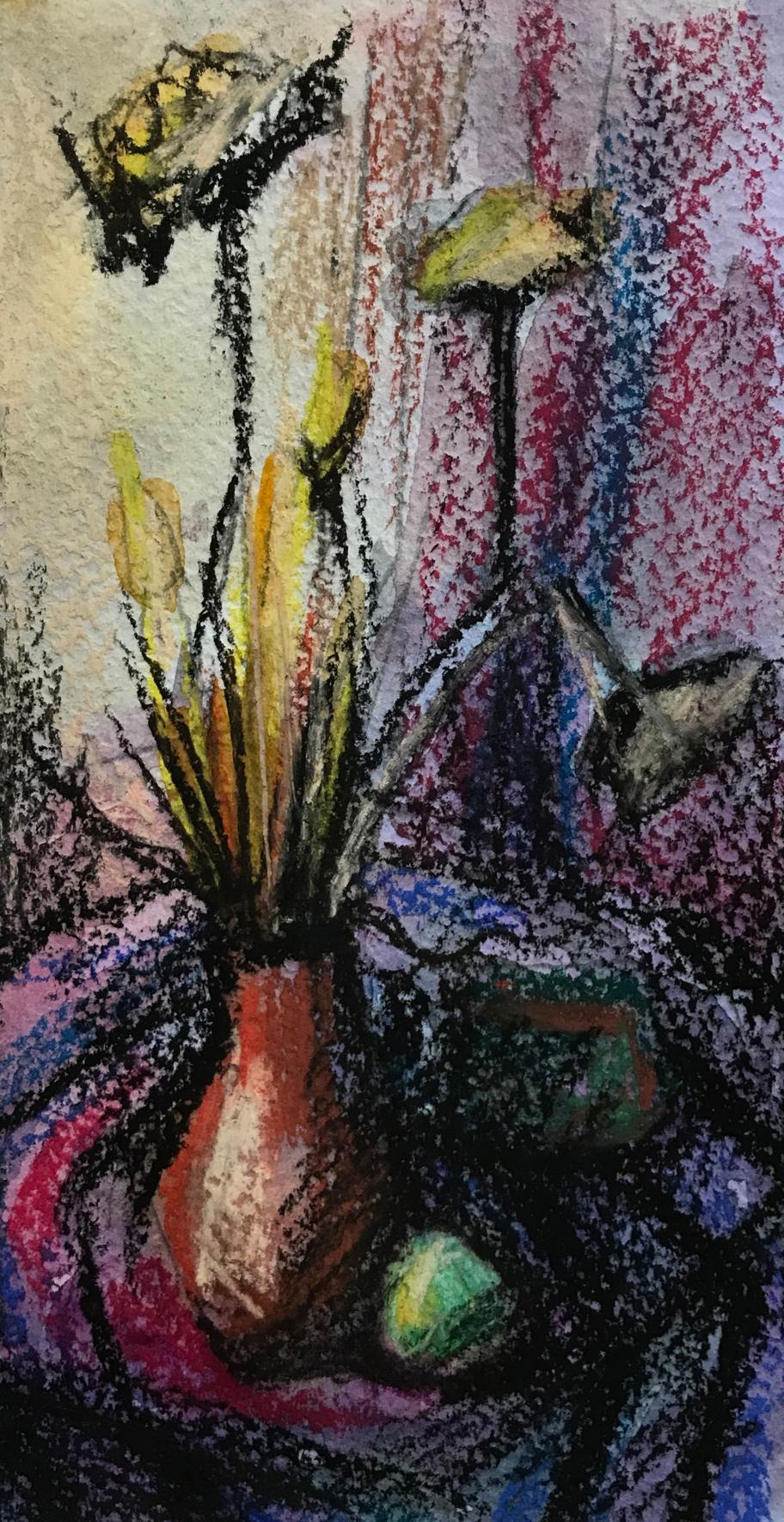 Tempera painting Gift flowers Unknown artist