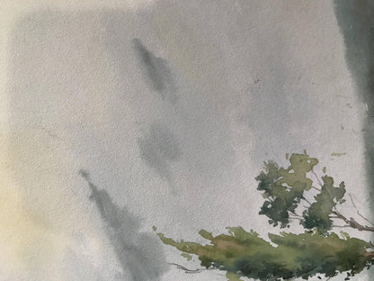 Watercolor painting Summer rainy day Unknown artist