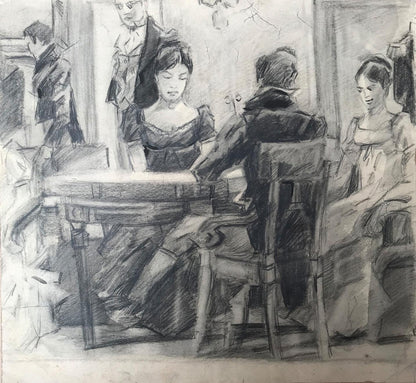 Pencils painting Business meeting Unknown artist