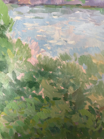 Oil Painting River Nature Landscape 