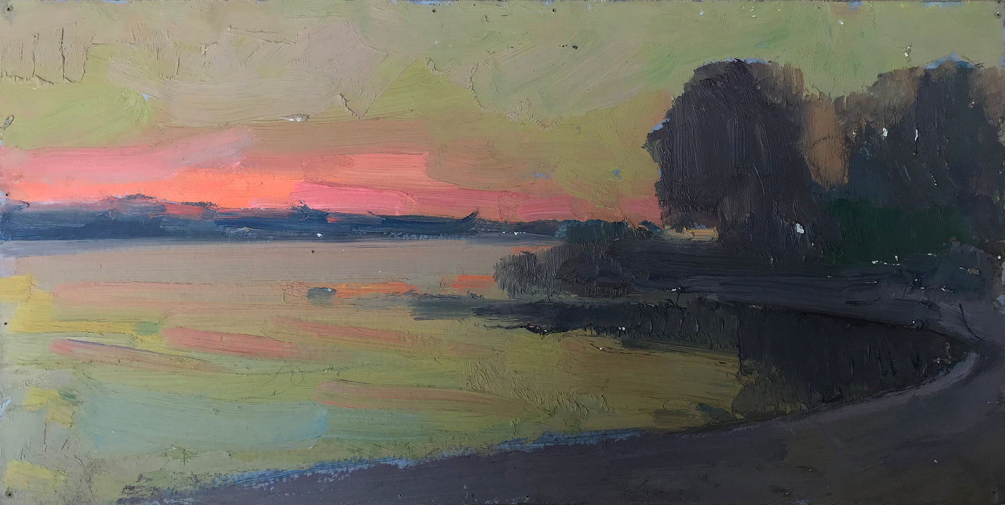 Oil painting Evening on the coast Peter Dobrev