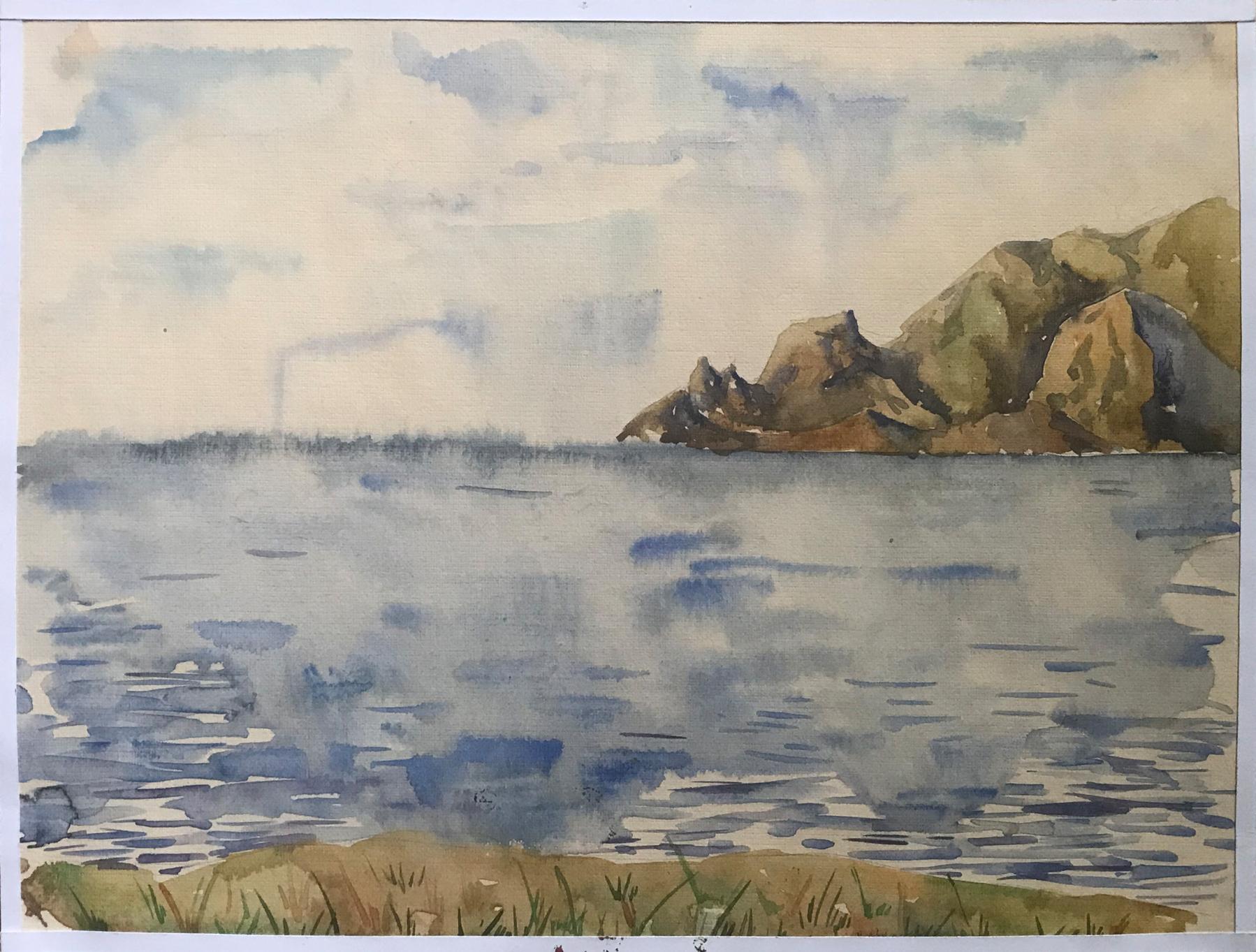Watercolor painting Seascape Unknown artist