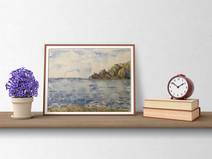 Discover the beauty of the sea in this watercolor painting titled "Seascape"